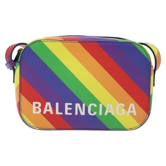 BALENCIAGA Shoulder Bag Leather Rainbow Auth 127502 - Picture 1 of 15